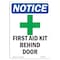 Signmission Safety Sign, OSHA Notice, 24" Height, Aluminum, First Aid Kit Behind Sign With Symbol, Portrait OS-NS-A-1824-V-12736 - alternate 1